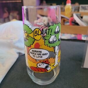 Vintage 1983 McDonald's Camp Snoopy Collection drinking glass.